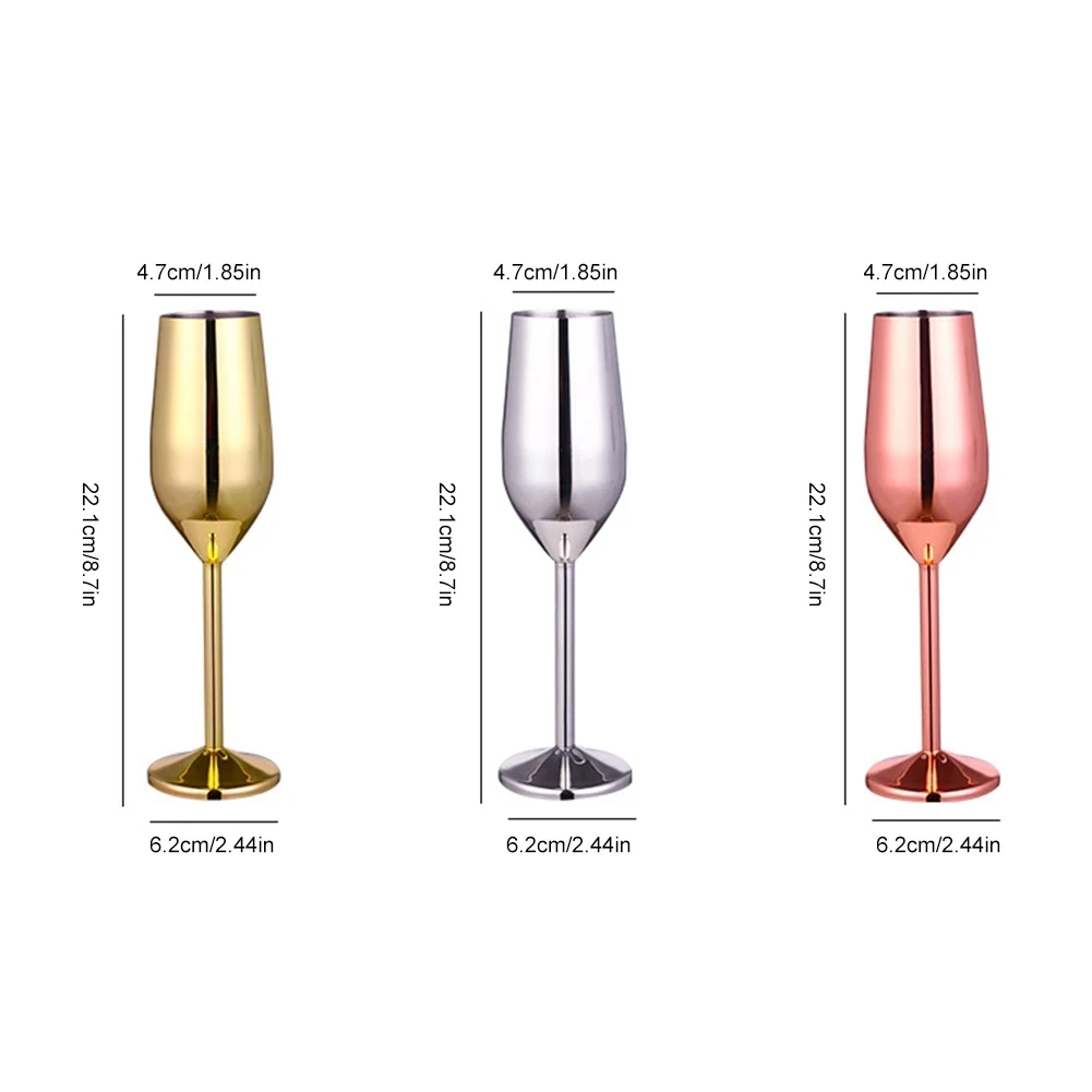 Stainless Steel Champagne Cup Wine Glass Cocktail Glass Creative Metal Wine Glass Bar Restaurant Goblet Home Bar Party Supplies