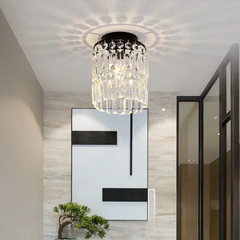 Modern Light Luxury Balcony Simple Atmosphere Corridor Corridor Entrance Crystal Ceiling Lamp