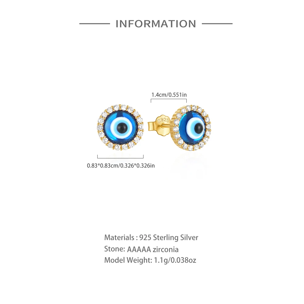 ROXI 925 Sterling Silver Blue Evil Eye Jewelry Set For Women Zircon Exquisite Necklace Earrings Party Unique Choose Gift