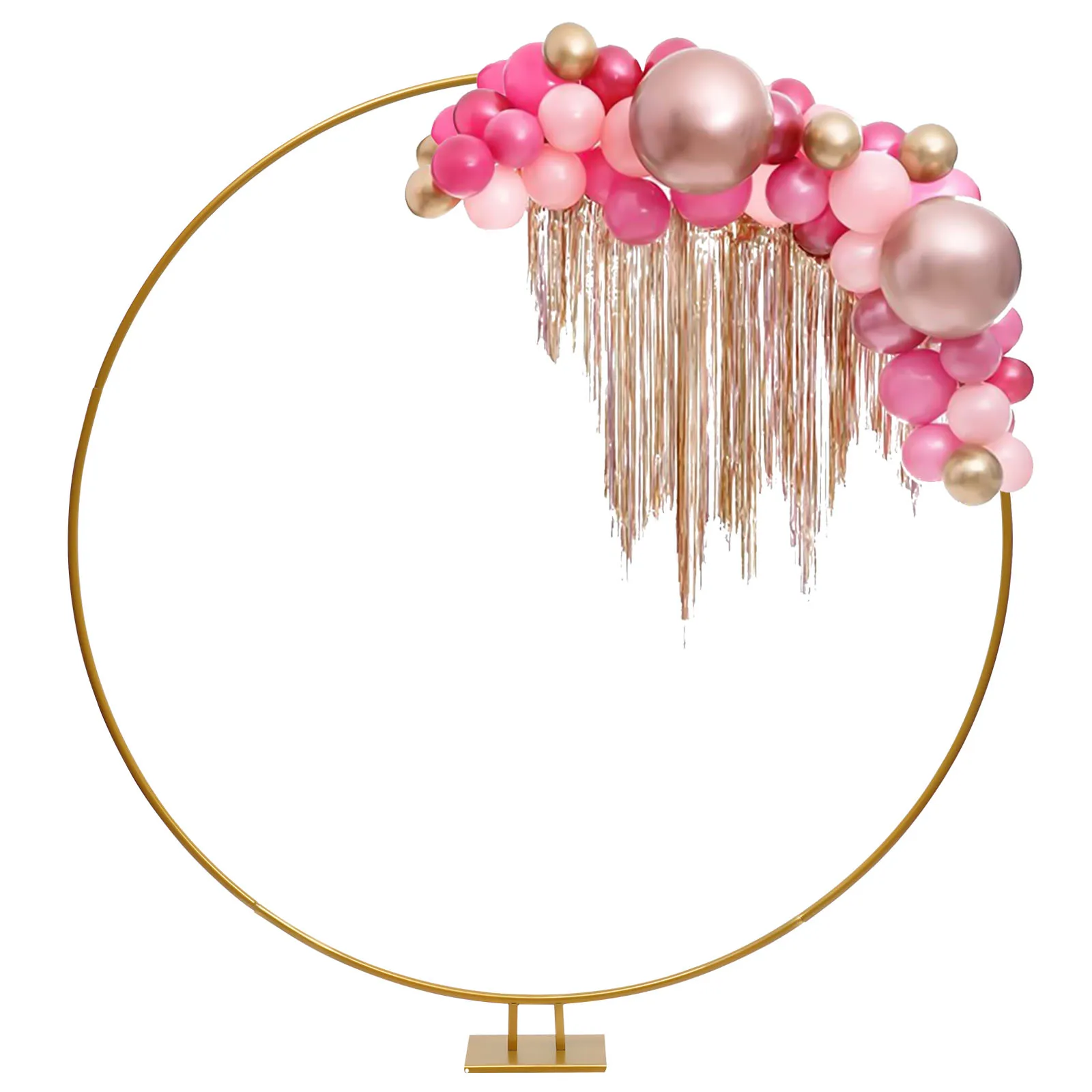 2m Gold Wedding Arch Metal Round Wedding Stand Birthday Party Mall Events Background Decoration Flower Balloon Display Rack