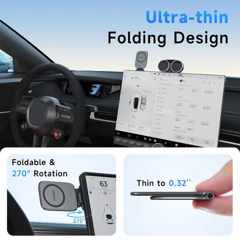 Strong Magnetic Car Folding Magnetic Bracket Upgraded High Quality Adhesion Universal  For All Phones (IPhone & Android)