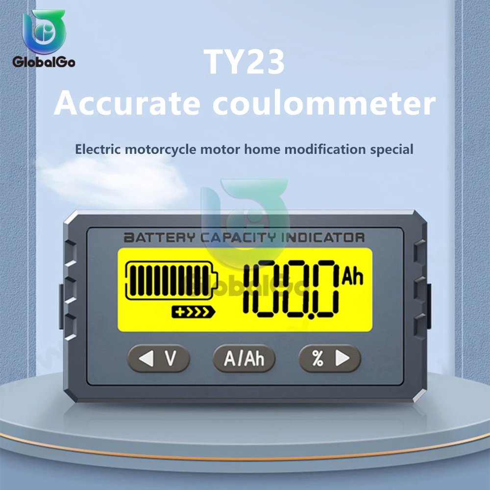 TY23 Battery Tester Capacity Indicator 8V- 120V 50A 100A Coulomb Counter Meter LCD Voltmeter Ammeter Li-ion Lifepo4 Detector