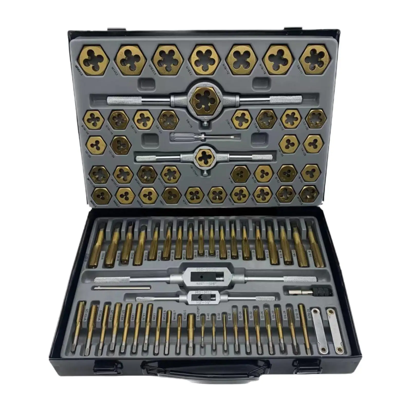 86x Tap and Die Set Hand Tap Set Thread Combination Tools Kit
