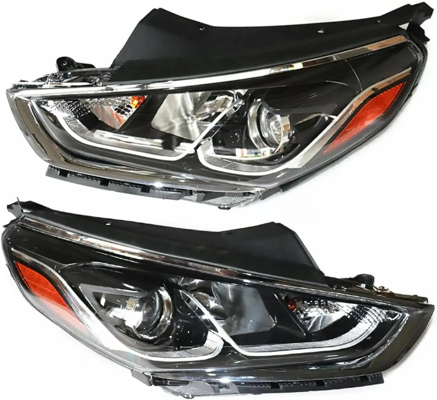 Halogen Lens Headlights Set For for Hyundai Sonata 2018 2019 , Driver & Passenger Side Head Lamp 92101-C2500, 92101C2500