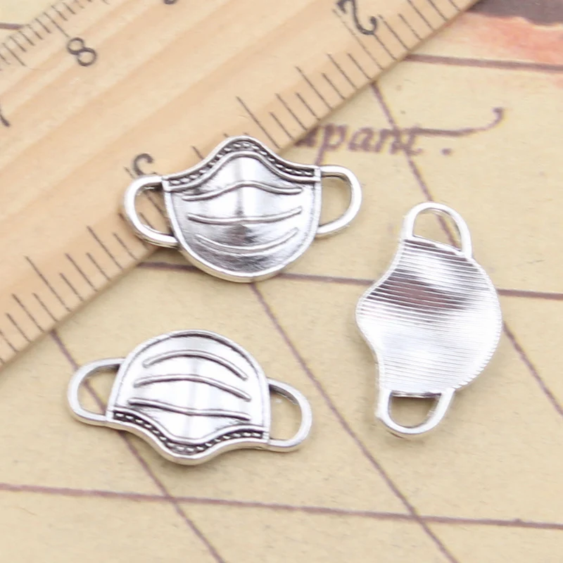 20pcs Charms Doctor Face Mask 13x23mm Tibetan Silver Color Pendants Antique Jewelry Making DIY Handmade Craft