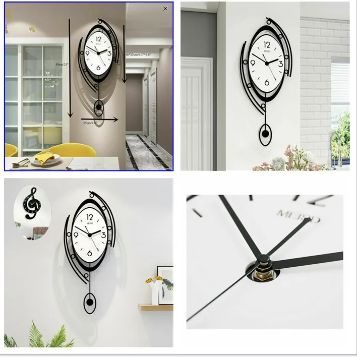 25*59cm Modern Nordic Luxury Large Wall Clock Dining Room 3D Creative Living Room Round Clocks Home Decor