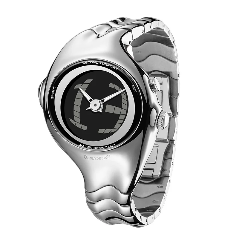 IB DESIGN Unique Metal Watches Retro-futuristic BENLY Watches For Men Punk Fashion Electronic Trendy Stylish Y2K Watches GL570