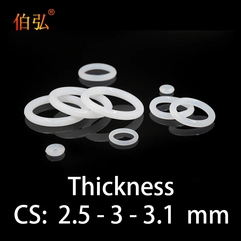 O-ring Thickness 2.5/3/3.1mm CS Silicone VMQ Sealing High Temperature Resistant Gasket Rubber Ring Complete In Specifications