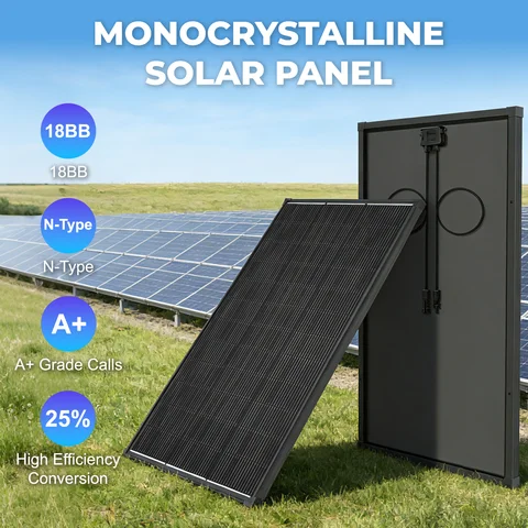 AeternaSol IP68 Waterproof,N‑Type 18BB Photovoltaic Solar Panel with 25.6% Conversion Efficiency, 200W 400W Perfect for RV, Camper, Home Backup, Farm, Off-Grid, Camping and Outdoor Power Supply.