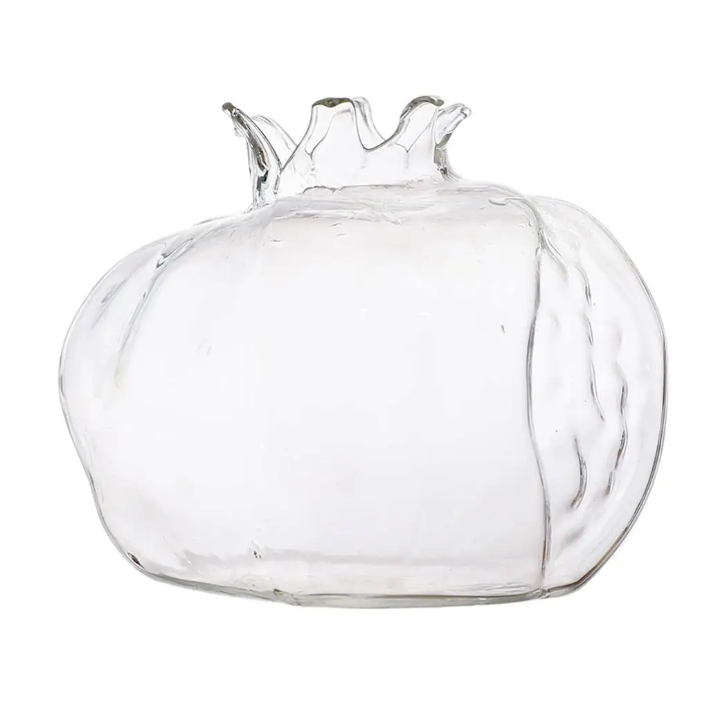Glass Flower Vase Mini Pomegranate Shape Decorative Small Vase Modern Plant Holder for Home Decor Bedroom