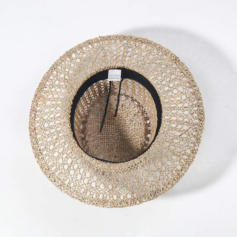 Vintage beach hat for women Sea grass handmade woven straw hat French sun hat summer Holiday sombrero beach hat  panama hat men