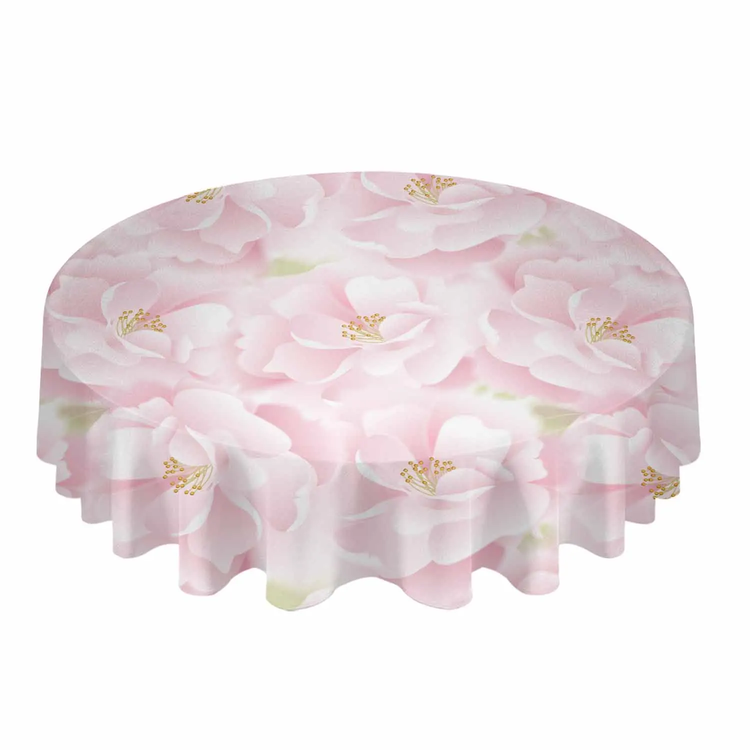 Pink Flower Roses Texture Waterproof Tablecloth Wedding Holiday Table Cloth Dining Table Cover Tea Table Cloth