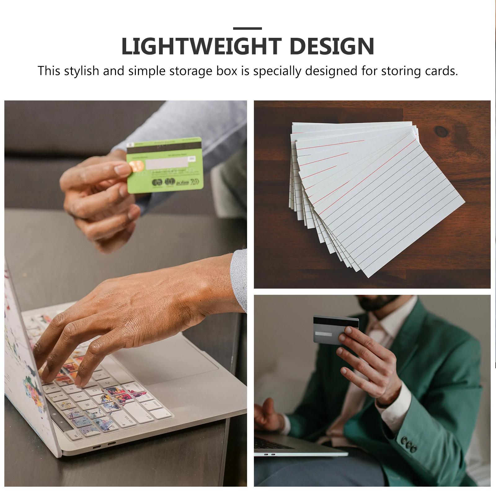 4 Pcs Business Card Desktop Storage Box Receipt Holder Organizer Note Index Pockets Cards