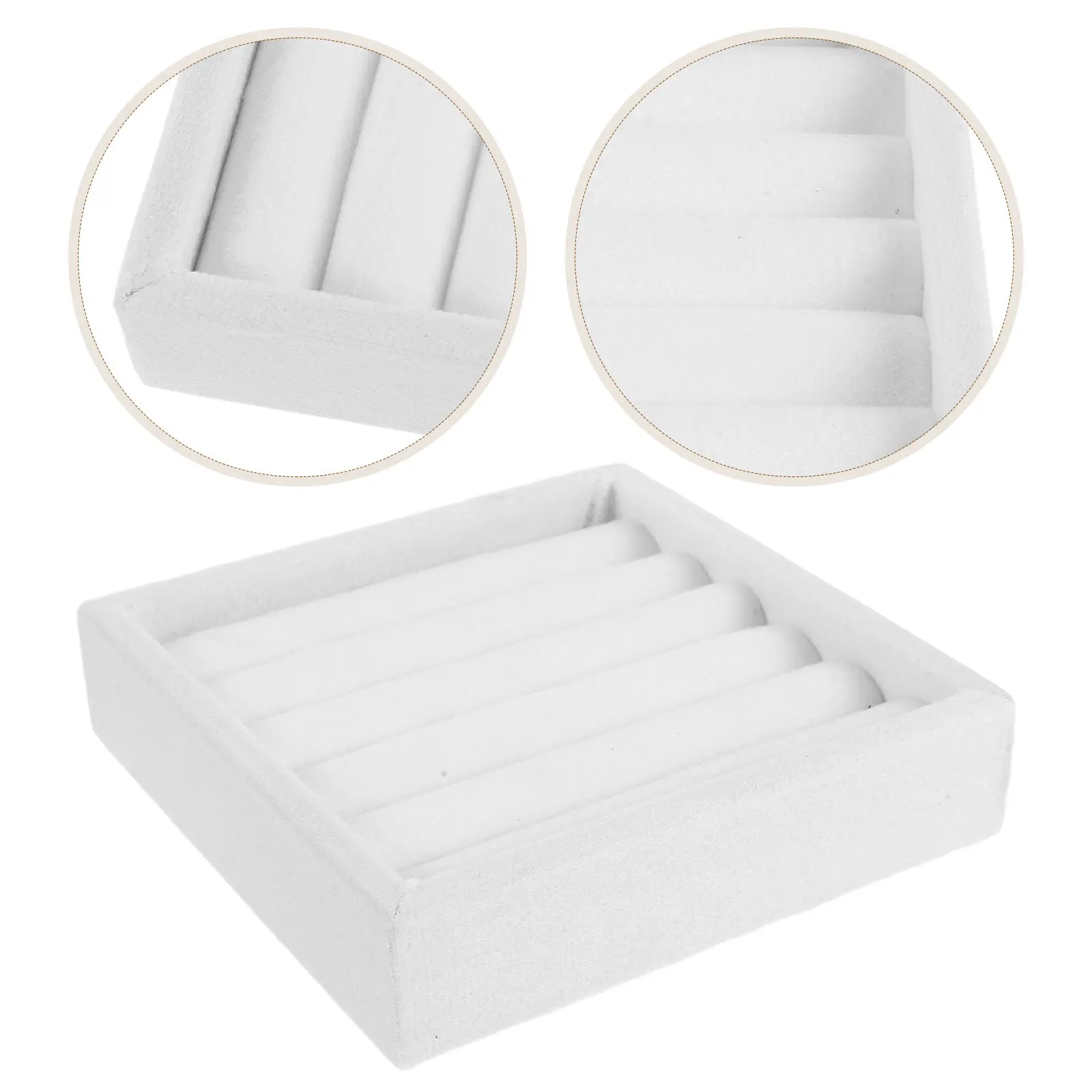 

Ring Organizer Tray with 5 Slots Stackable Jewelry Display Holder for Rings Earrings Drawer Dresser Jewelry Storage Insert Small