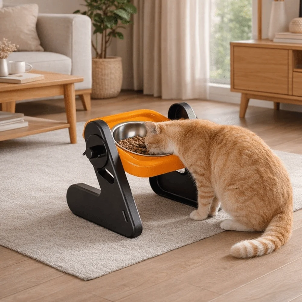 

Stainless Steel Elevated Pet Bowl Non-Slip Anti-flip Raised Dog Bowl Detachable Adjustable Height Cat Water Food Bowl