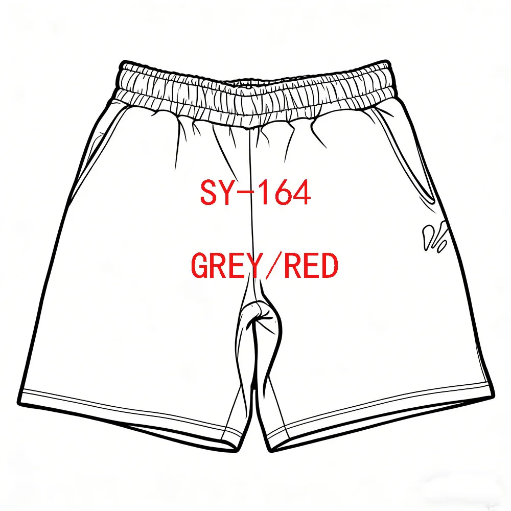 SY-164    Shorts Jogger Trousers Men Women Clothing Gym Running Pants Hoodies Tracksuit Red Printed Grey Shorts
