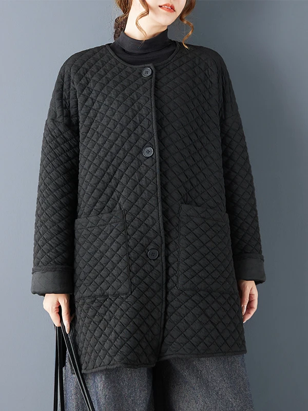 

Женское стеганое хлопковое джето Bla, осень-зима 2022, новое модное свободное пальто средней длины больших размеров в стиле ретро для поездок на работу