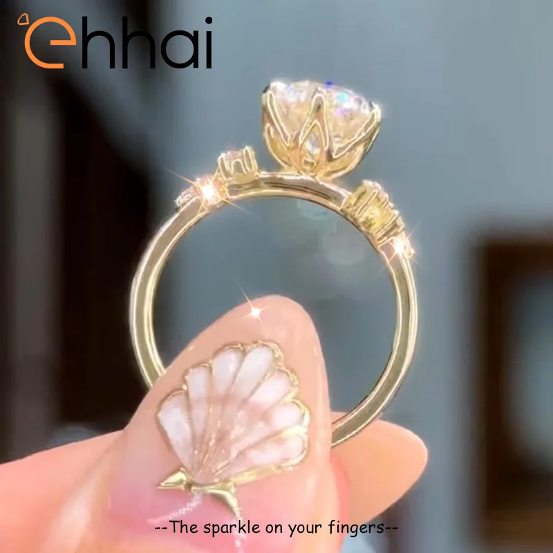 

Ehhai GRA Certified Sparkling 2CT Moissanite Engagement Ring for Women S925 Sterling Silver Wedding Rings Jewelry Gifts Anillos