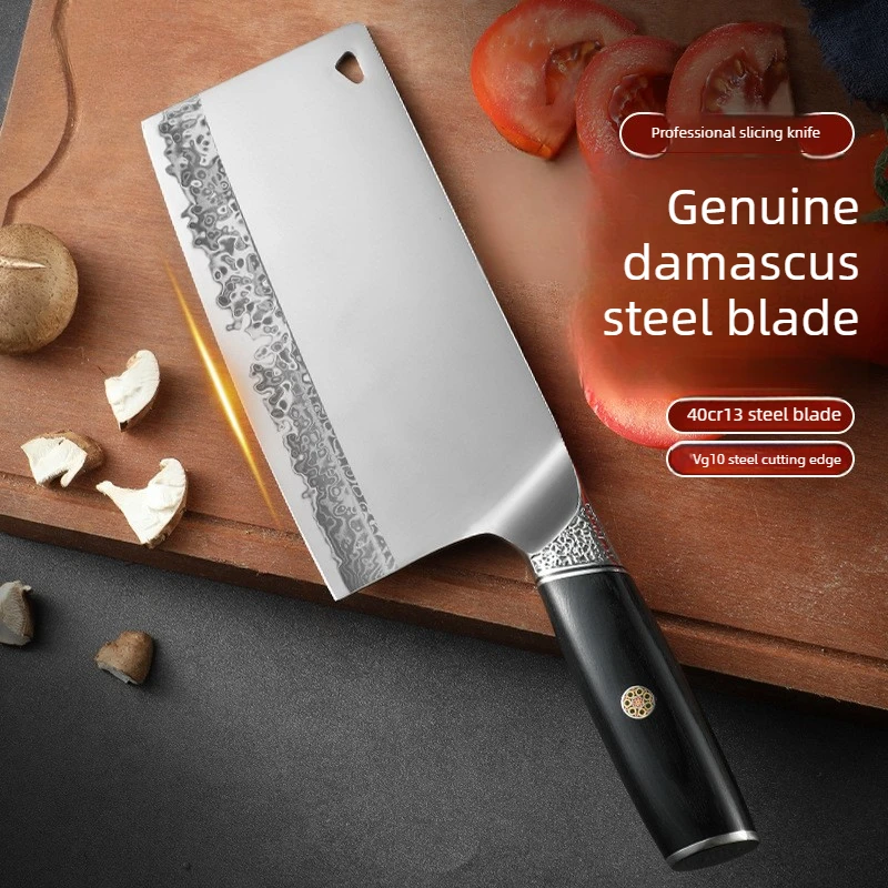 Japanese Damascus Steel Kitchen Knife Extra Sharp Blade Slicing Knife 40Cr13 Stainless Steel Kitchen Cleaver Cooking Tools