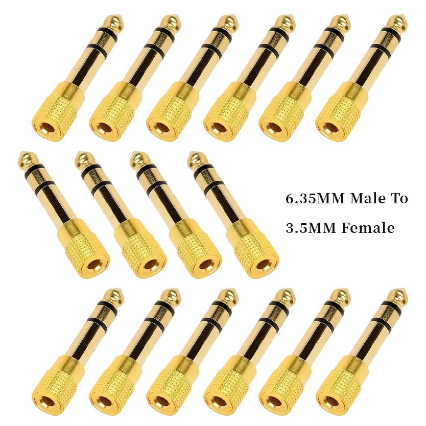 

Аудиоразъем 6,35 мм «папа» на 3,5 мм «мама» стерео адаптер для гитарного усилителя динамика