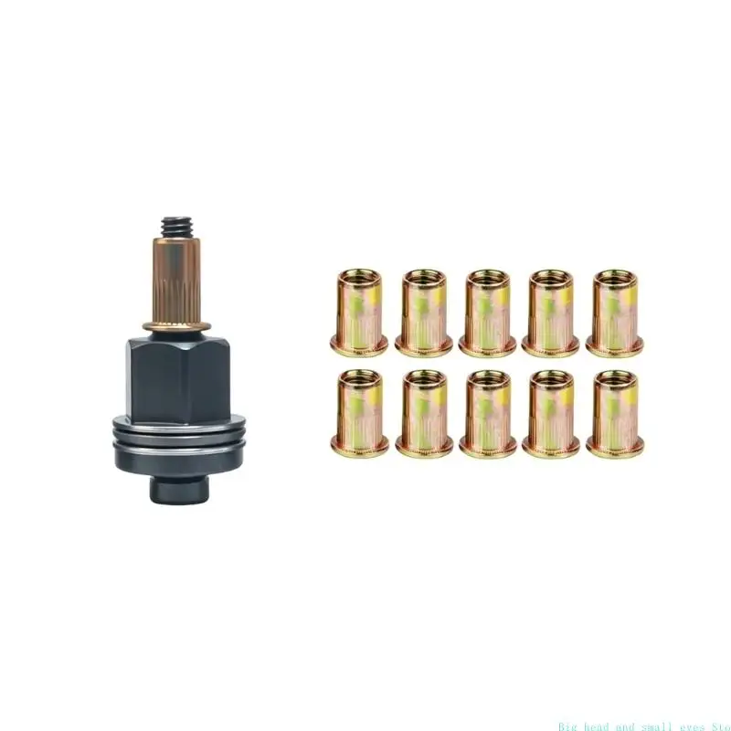 581C Furniture Assembly Insert Accessory, Threaded Head and 10 Inserts for Manual Tool Changeover, Cabinet, and Fabrication Work