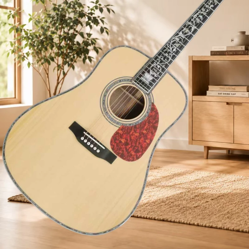 41 Inch D45 Series Acoustic Guitar Picea Asperata Body Shape Special Offer Solid Top Luxury Abalone Shell Inlay Free Delivery