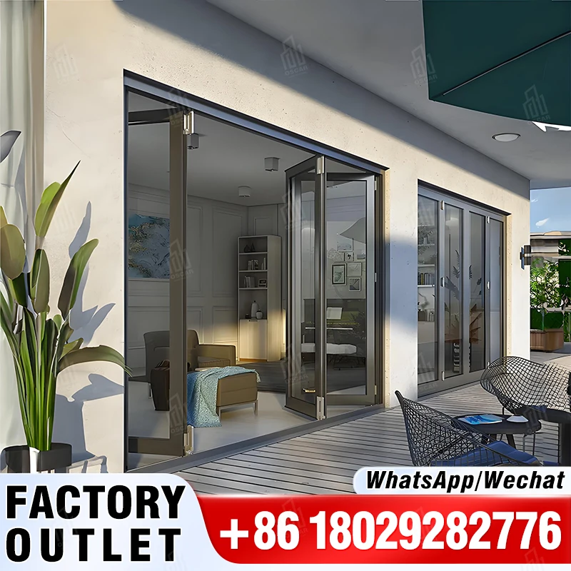 Oscaracso-Portes Coulissantes en Aluminium avec Double Grand Verre, Break Thermique, Impact Motorstator Approuvé, Floride, Miami-Dade