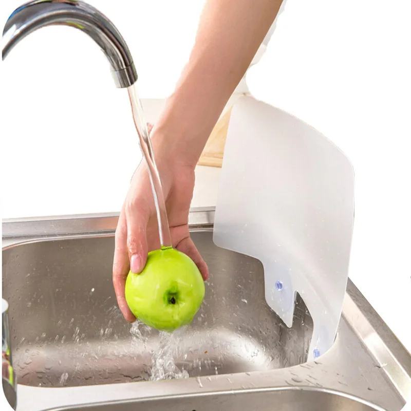 1Pc New Arrival Kitchen Sink Water Splash Guards with Sucker Waterproof Screen for Dish Fruit Vegetable Washing Anti-water Board