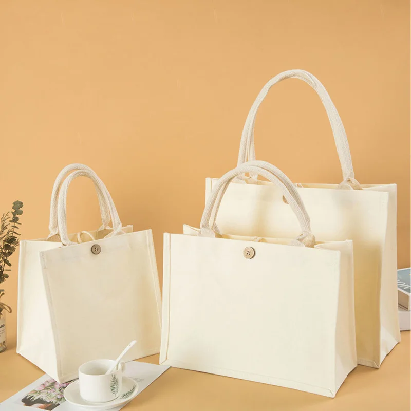 Blank Plain DIY Canvas Tote Shopping Handbag Bag White Custom Logo Tote Bags