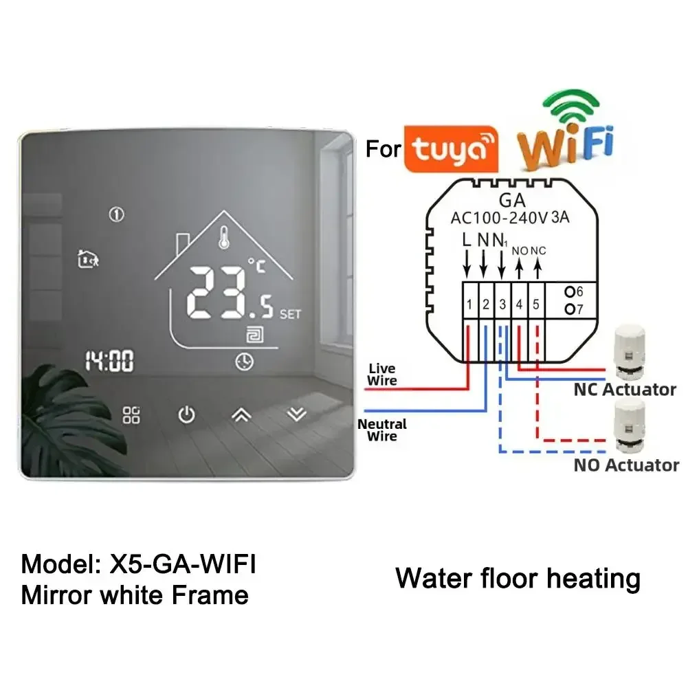Boiler Control Heating Thermostat Programmable Schedule 5 C-95 C App Remote Control Frost Protection For Gas Boiler