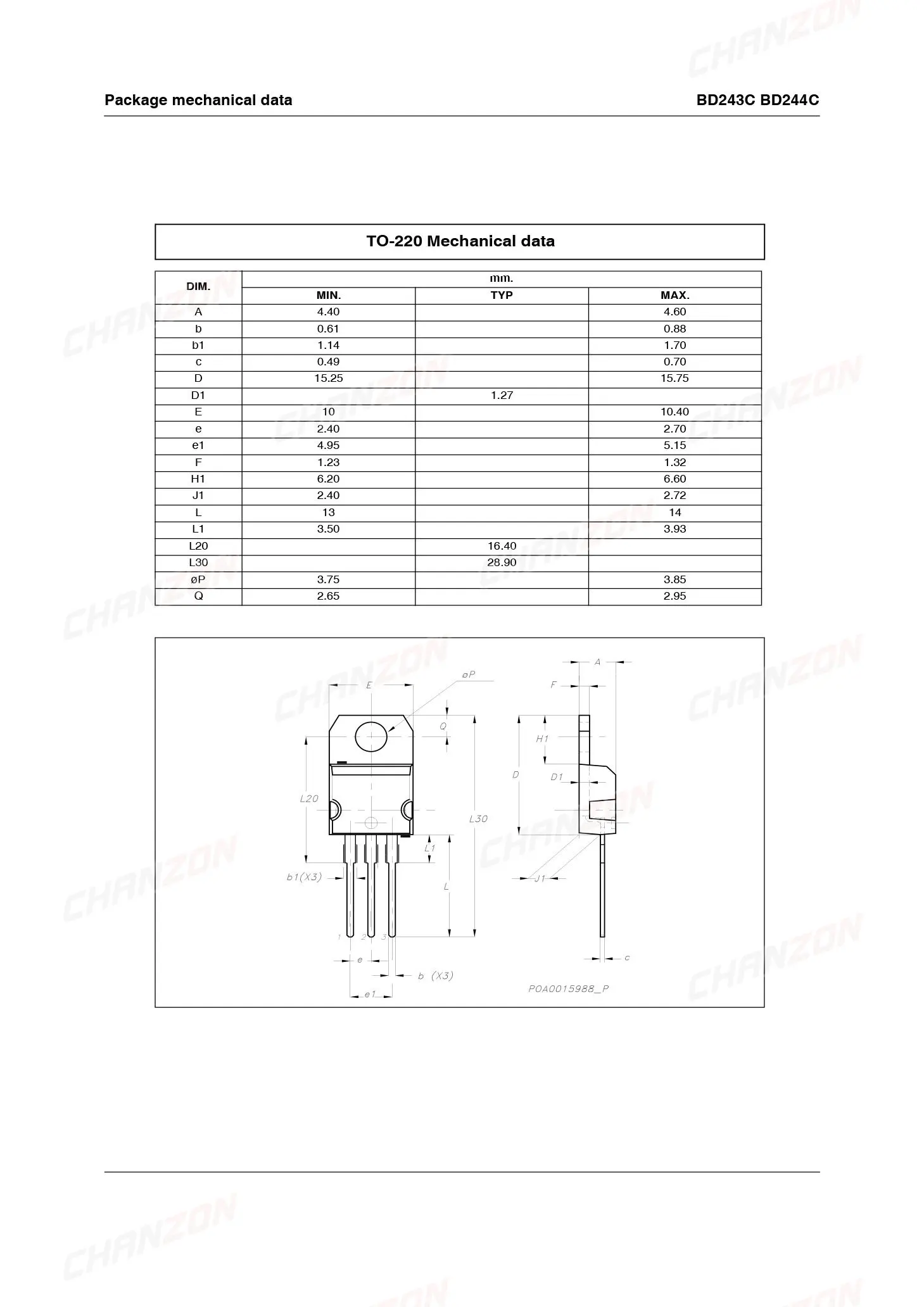 10個にBD243C 220 BD243パワートランジスタバイポーラ接続bjt強力な三極管fet dip 6A 100v集積回路