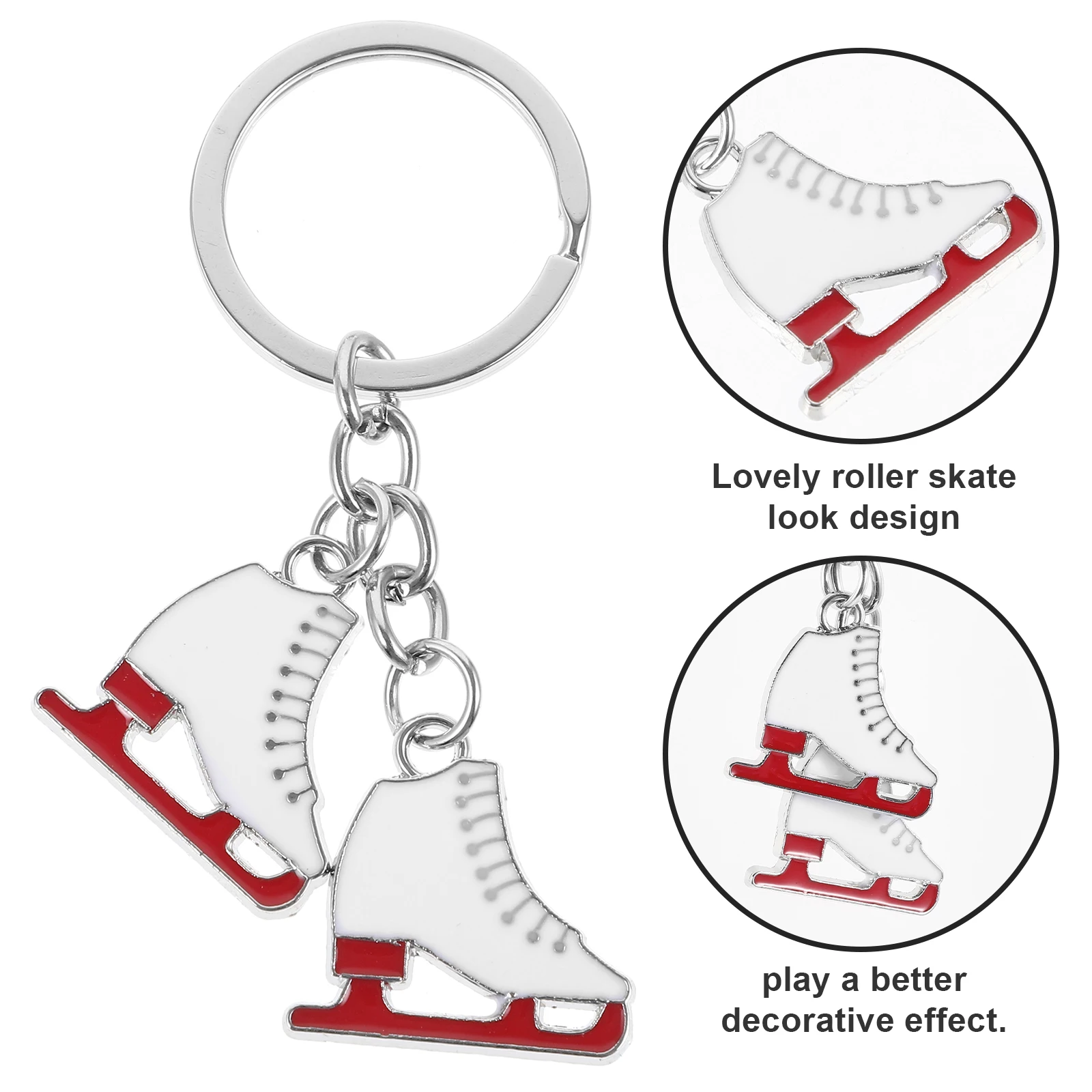 

Roller Skate Keychains Zinc Alloy Hanging Bag Pendant Gifts Wear Resistant Portable Adorable Key Chain Tiny Roller Skate