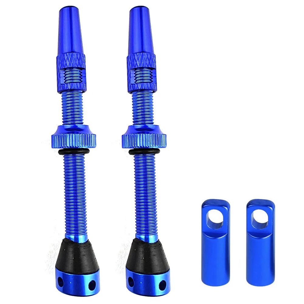 

1 Pair 40mm/44mm/60mm Tubeless Tire Valves CNC Technology Aluminum Alloy French Style Valve Sealant Compatible Brass Core
