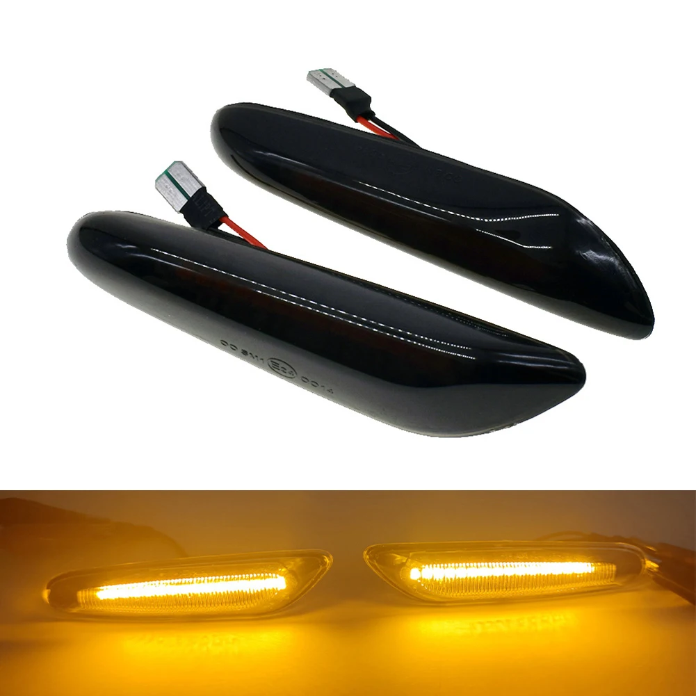 Direct Fit Replacement Smoked Yellow Sequential Side Marker Lights For BMW E60 E61 E82 E88 E90 E91 E92 E93 Stylish And Safe