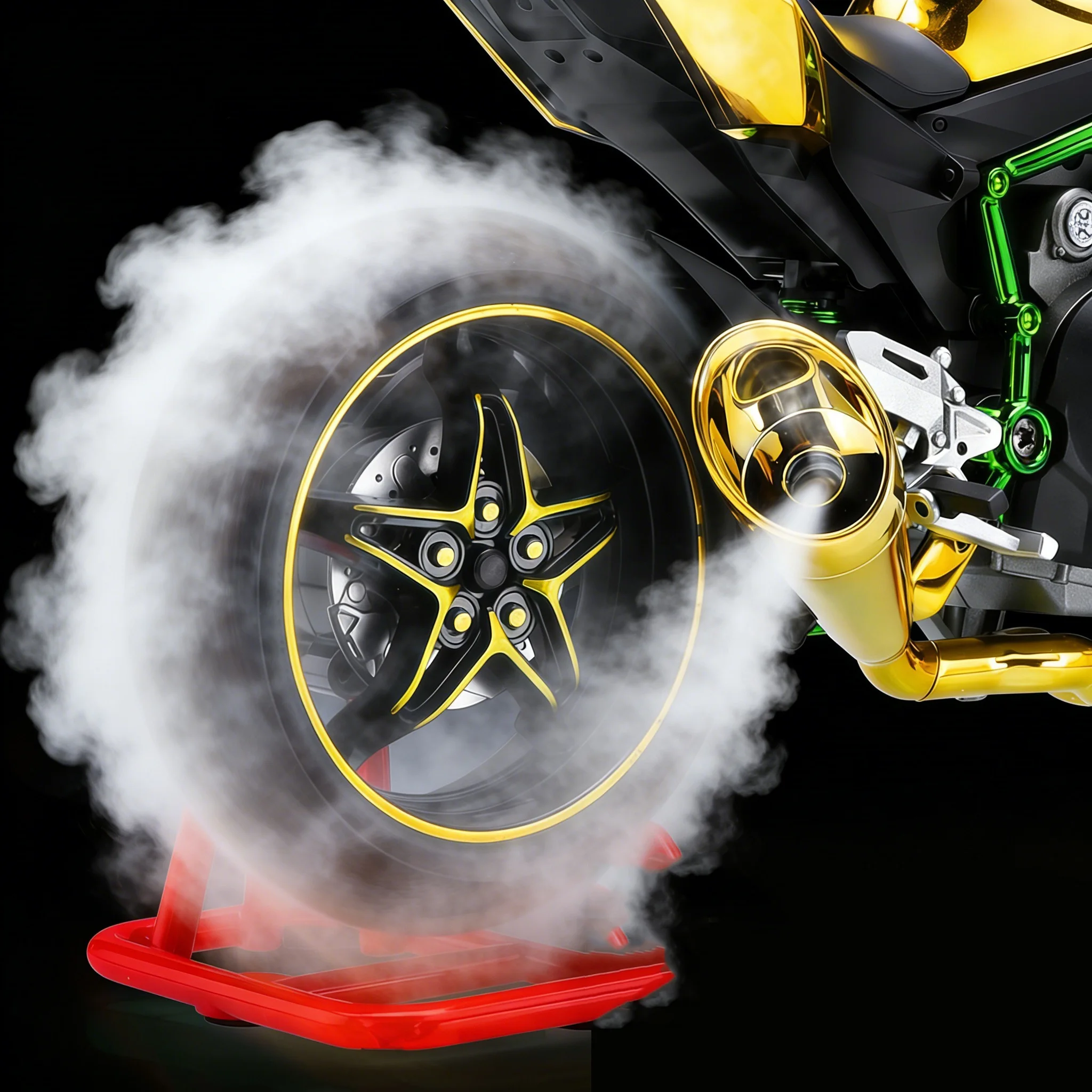 1:9 Ninja H2R With Spray Alloy Motorcycle Model Toy Vehicle Collection Sound and Light Off Road Autocycle Toys Car