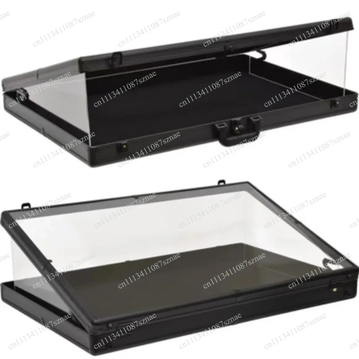 Aluminum Baseball Card Display Case 32x22 Inch Lockable, Tabletop Showcase with Acrylic Side Handle and Support Rod