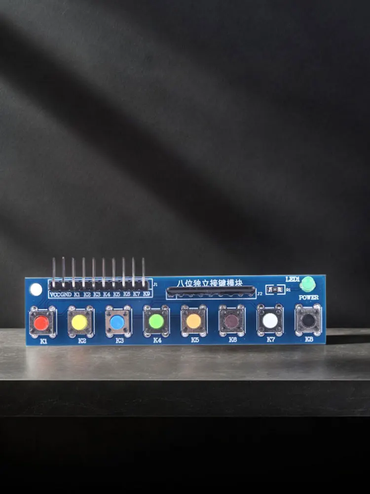 Módulo de teclado com 8 botões independentes 3.3-5V com módulo de teclado indicador LED para Arduino ARM Raspberry Pi