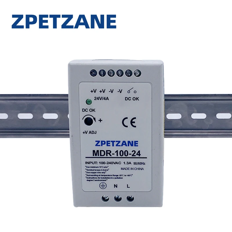 

MDR-100-12 DIN Rail Mount 100W 24V Industrial 220V AC DC Single Output Switching Power Supply