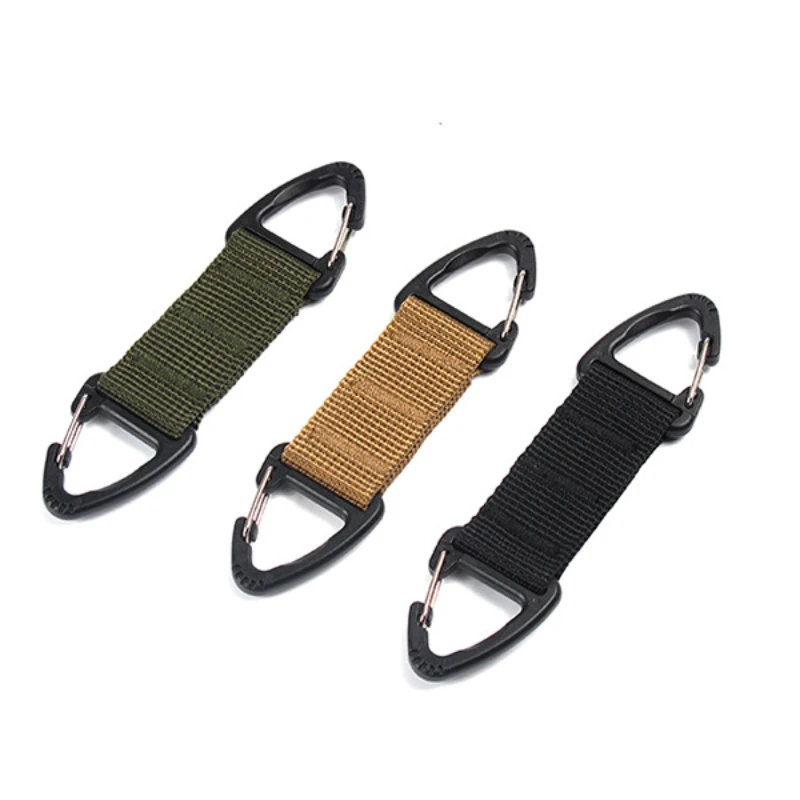 Molle Webbing Backpack Buckle Carabiners Double-Point Triangle Tactical Hanging Buckle Outdoor Camping Hiking Climbing Accessory