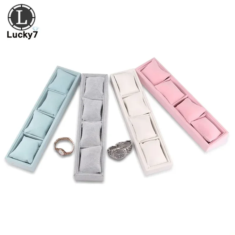 

4 Digit Watch Display Jewelry Pillow Display Prop Watches Bracelet Showcase Tray Jewelry Display Box Organizer Watch Holder