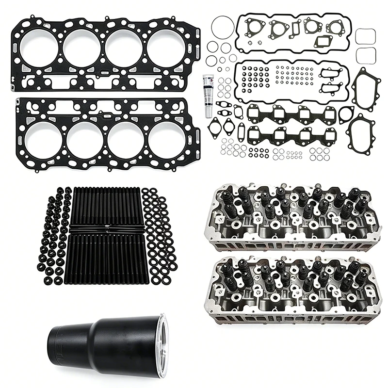 #￥forPair Loaded CylinderHeads DK-GMLB7-CHL MLS Head Gasket Set HeavyDuty Head Studs Oil Filter LB7Duramax 6.6L Diesel 2001-2004