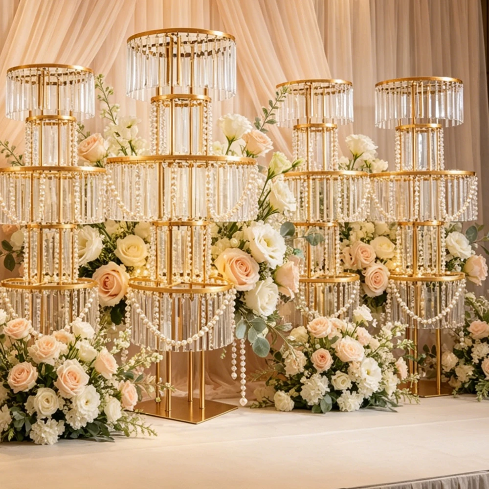 2pcs H130cm  Wedding Supplies Stage Road Guide Crystal acrylic Stand Floor Walkway Lights Wedding Decoration centerpieces