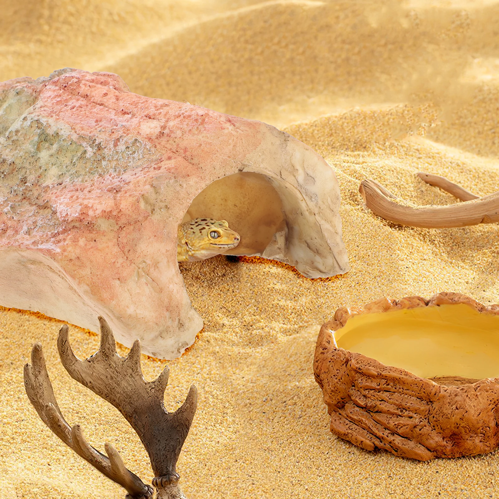 

Reptile Cave Resin Hideout Turtle Basking Platform Creative Ramp Tank Decoration Accessories Reptile Cave Reptiles Tank Hide