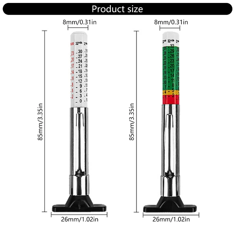 Band Draad Diepte Meter Professionele Autoband Meetpen Automotive Band Dieptemeter Tester 0-32nds/0-25mm