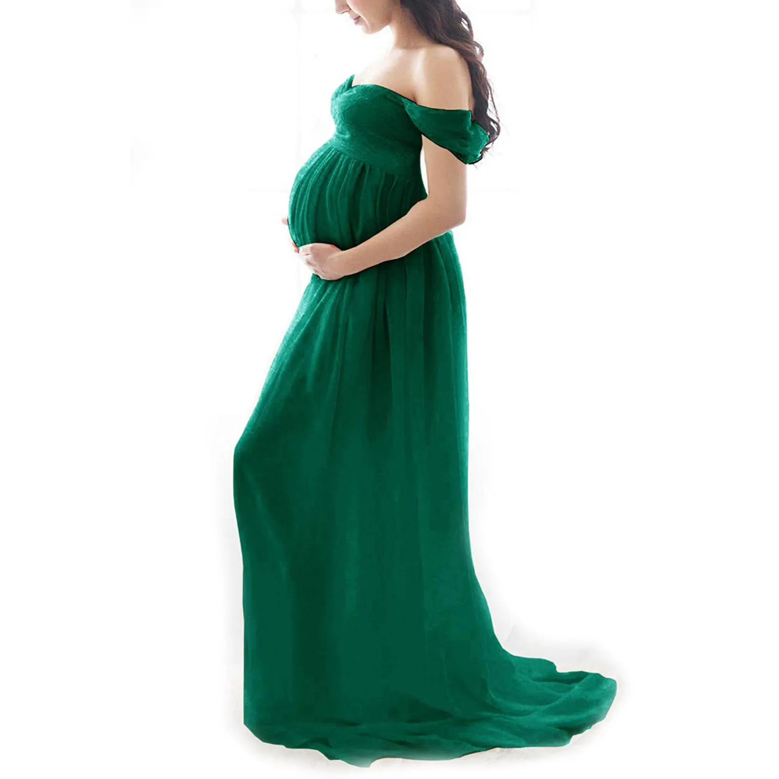 

V Neck Lace Wedding Dress Maternity Clothes Breast Feeding Dress Supplier Maternity Dress Women Mesh Knee High Maternity Dress