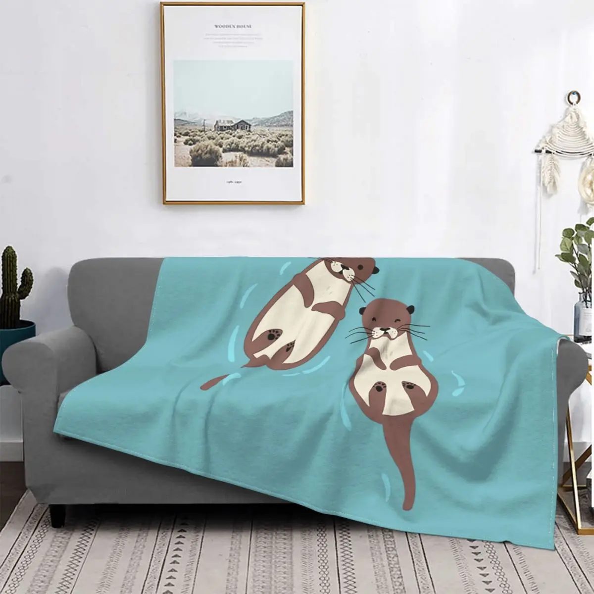 Otter Pet Lover Blanket Fleece Plush All Season Multifunction Lightweight Ultra-Soft Otters Throw Blankets For Bedding Plush