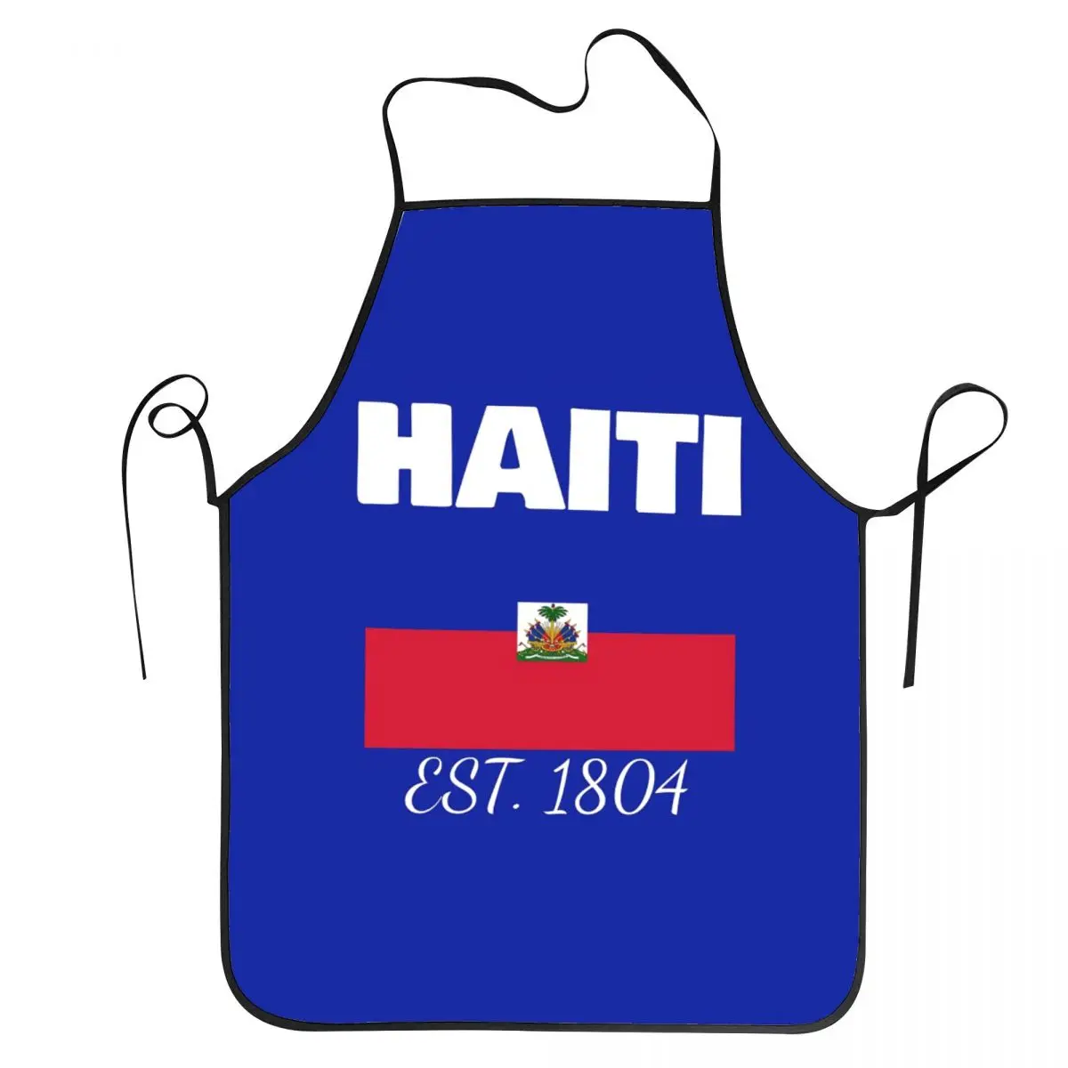 Haiti EST. 1804 Independence Haitian Flag Apron Chef Cuisine Tablier Sleeveless Bib Kitchen Cleaning Pinafore for Women Men