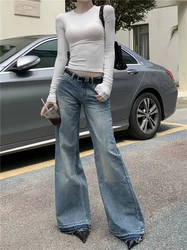 The Spice Girls Fashion Vintage Baggy Jeans Women Clothing Female Ladies Slouchy Streetwear Denim Flared Pants VAE3-0761