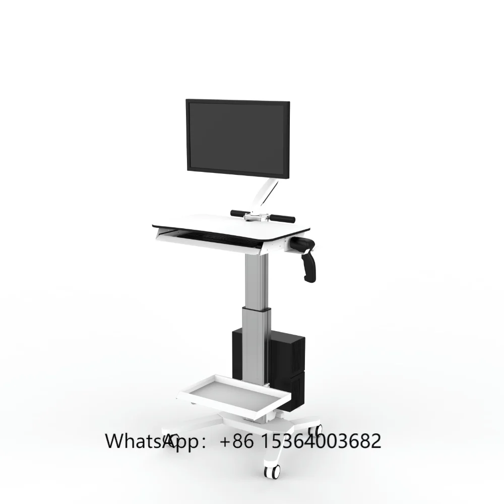 

Height Adjustable Mobile Workstation Laptop Cart Monitor Medical Trolley Hospital Clinic Medical Tablet Trolley