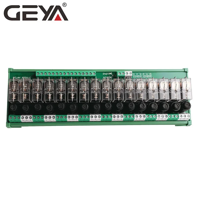 GEYA NGG2R 16 Channel Relay Module with Fuse Protection 12VDC 24VDC Relay PLC 1NO1NC